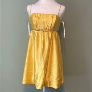Jessica McClintock Golden Satin Dress
